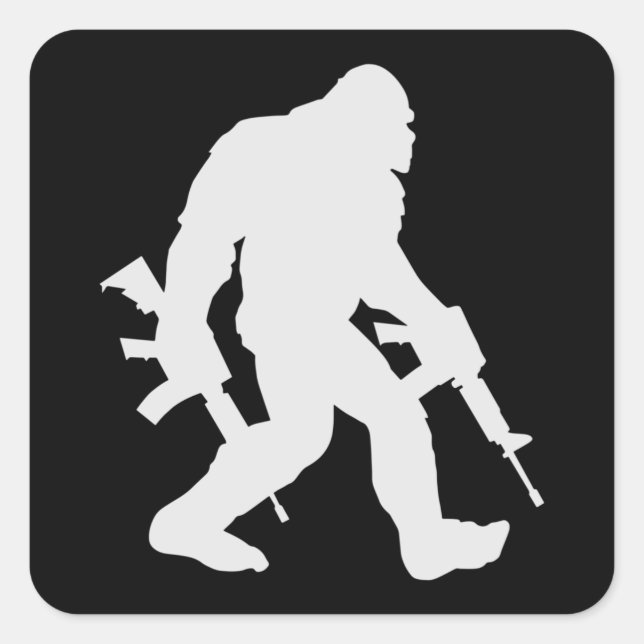 Adesivo Quadrado Bigfoot Silhouette Sasquatch (Frente)