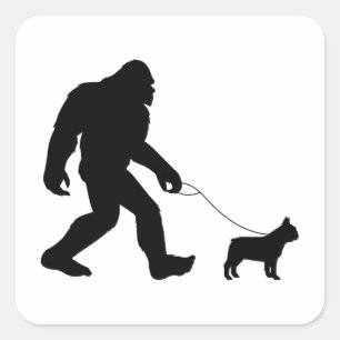 Adesivo Quadrado Bigfoot Walking French Bulldog