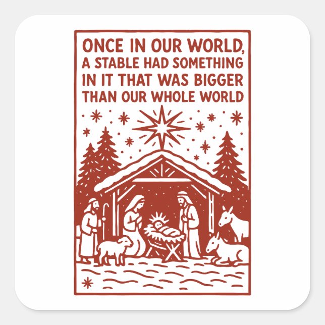 Adesivo Quadrado Bigger than our whole world 1 (Frente)
