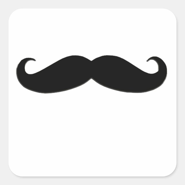 Adesivo Quadrado bigode preto ou bigode preto para presentes divert (Frente)