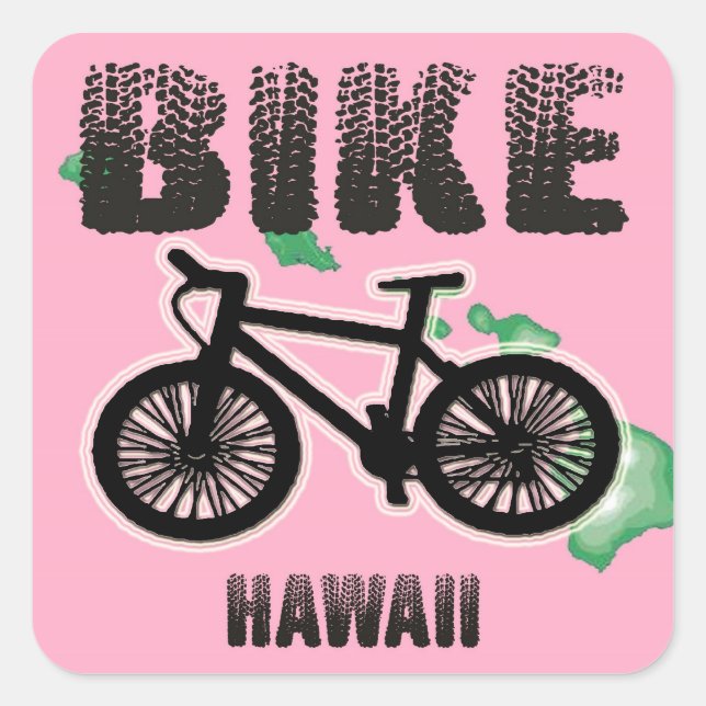 Adesivo Quadrado bike hawaii (Frente)