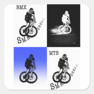 Adesivo Quadrado Biker de montanha MTB BMX
