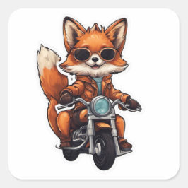 Adesivo Quadrado Biker Fox Sticker
