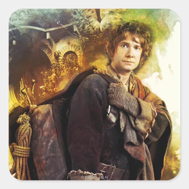 Adesivo Quadrado BILBO BAGGINS™ & The Company of Dwarves Graphic (Frente)