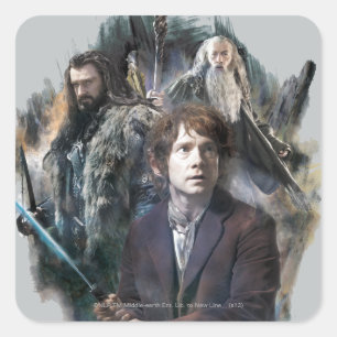 Adesivo Quadrado BILBO BAGGINS™, THORIN OAKENSHIELD™ E Gandalf