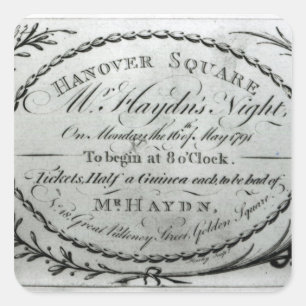 Adesivo Quadrado Bilhete do "a Noite Sr. Haydn" em Hanover
