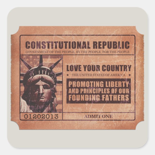 Adesivo Quadrado Bilhete Político (Frente)