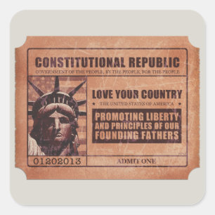 Adesivo Quadrado Bilhete Político