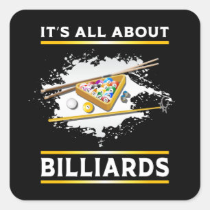 Adesivo Quadrado Billiard Piscina Billiards Snooker 8 Ball Engraça