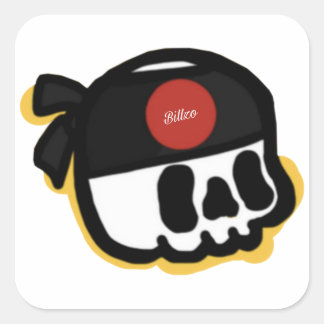 Adesivo Quadrado Billzo Skull Sticker