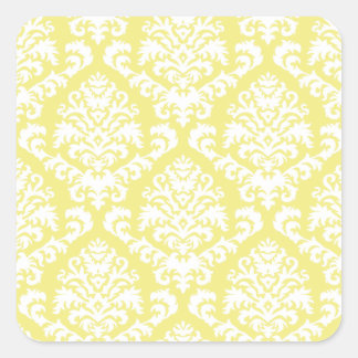 Adesivo Quadrado BILTMORE DAMASK em BRANCO AMARELO