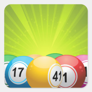 Adesivo Quadrado Bingo Balls