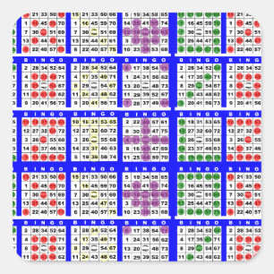 Adesivo Quadrado Bingo Game Padrões Large Grid