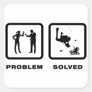 Adesivo Quadrado Biólogo Marinho