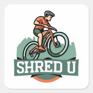 Adesivo Quadrado Biqueio de Montanha da Universidade Shred