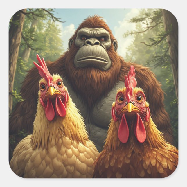 Adesivo Quadrado “Birbs Meet Bigfoot” Sticker Sheet (Frente)