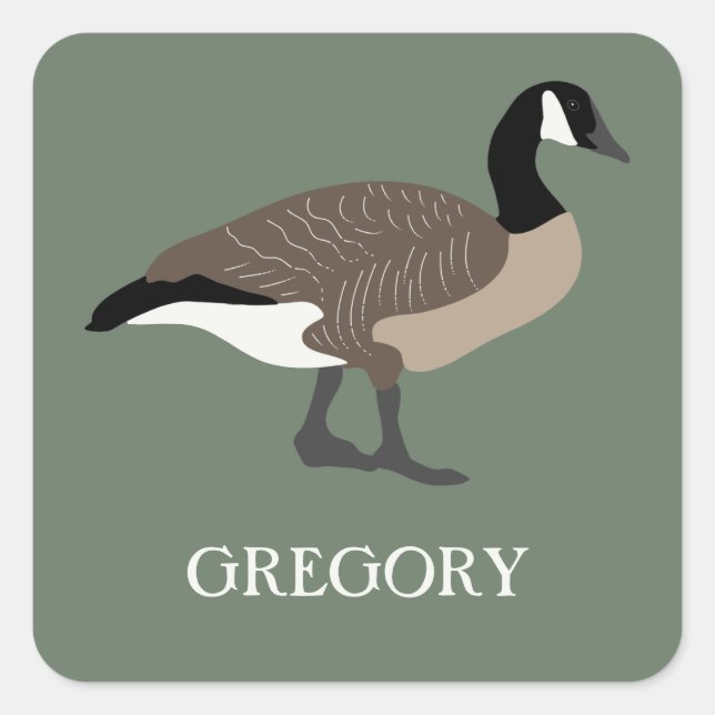 Adesivo Quadrado Bird Lovers Canada Geese Ilustração Personalizada (Frente)
