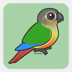 Adesivo Quadrado Birdorable Amarelo-tomou partido Conure