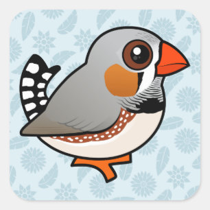 Adesivo Quadrado Birdorable Zebra Finch