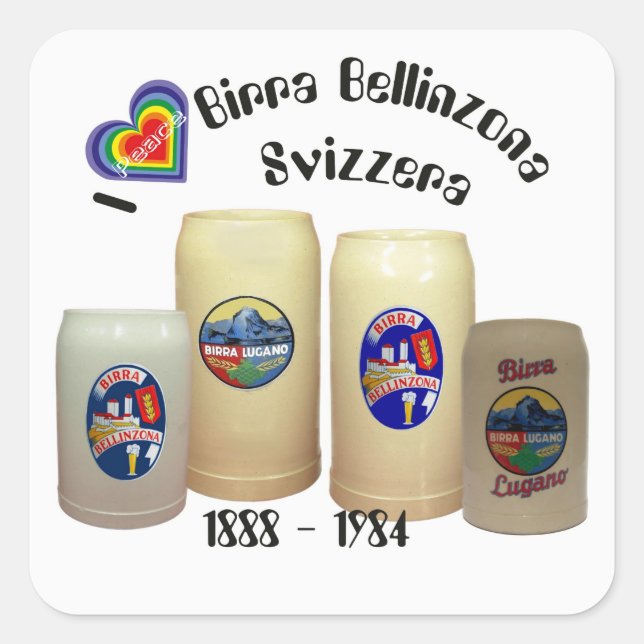 Adesivo Quadrado Birra Bellinzona, Bellinzona Aufkleber (Frente)