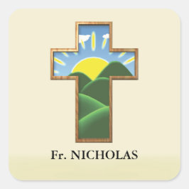 Adesivo Quadrado Birthday Cross Personalizado