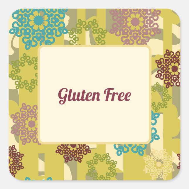 Adesivo Quadrado Birthday Party Gluten Free Dietary Advice  (Frente)