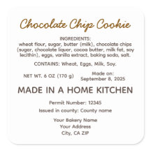 Biscoito Chip de Chocolate da Cottage Food da Cali