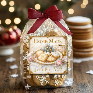 Adesivo Quadrado Biscoito de Natal VIntage Vitoriano