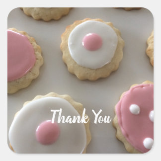 Adesivo Quadrado Biscoitos de Açúcar Rosa e Branco