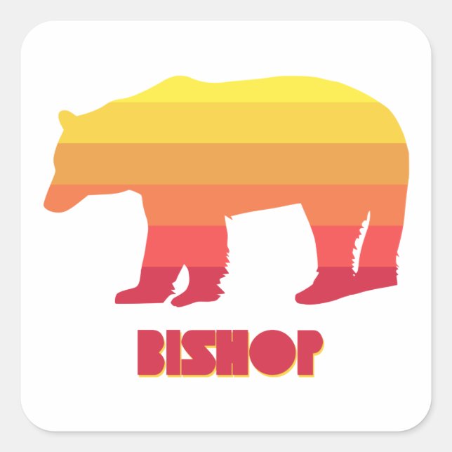 Adesivo Quadrado Bishop California Rainbow Bear (Frente)