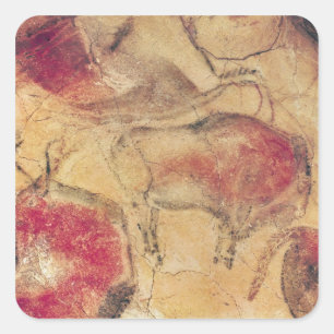 Adesivo Quadrado Bisontes, das cavernas em Altamira, c.15000 BC
