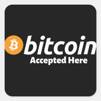 Adesivo Quadrado Bitcoin Accepted Here