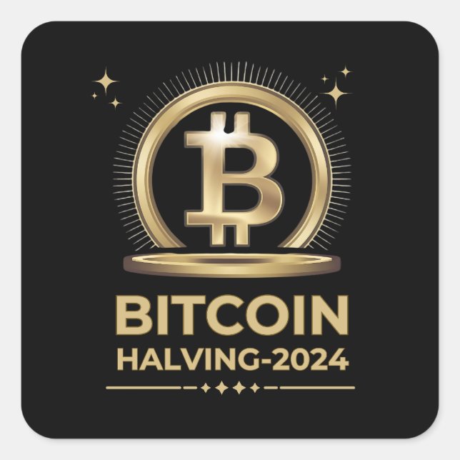 Adesivo Quadrado BITCOIN HALVING 2024 Crypto Digital Currency (Frente)