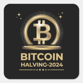 Adesivo Quadrado BITCOIN HALVING 2024 Crypto Digital Currency