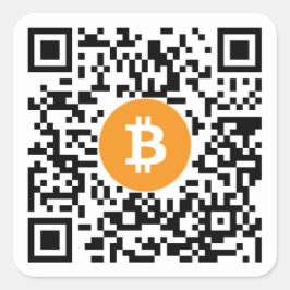 Adesivo Quadrado Bitmoney (BTC) Wallet QR Code Sticker - Quadrado