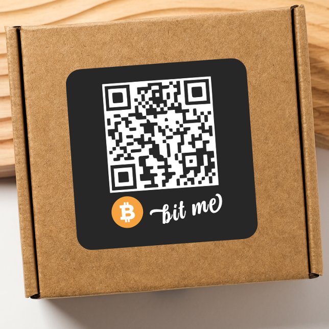 Adesivo Quadrado Bitmoney (BTC) Wallet QR Code Sticker - Quadrado (Criador carregado)