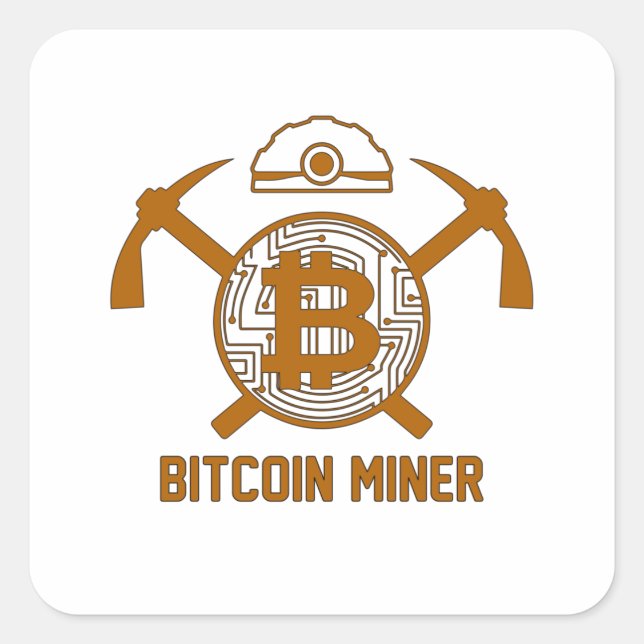 Adesivo Quadrado Bitmoney Miner (Frente)