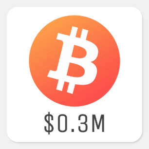 Adesivo Quadrado Bitmoney Price De $300.000 ($0,3 Milhões) Um Milhã