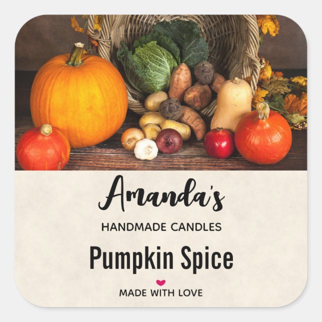 Adesivo Quadrado Biz de Vela da Mesa de Ação de Graças da Rússia (Frente)