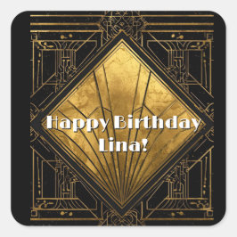 Adesivo Quadrado Black and Gold Art Deco Paper Napkins