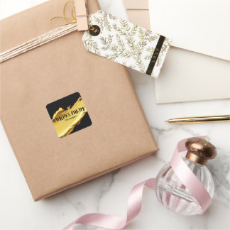 Adesivo Quadrado Black and gold Purim Label