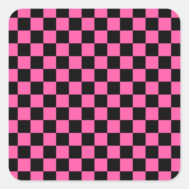 Adesivo Quadrado Black and pink checkerboard pattern (Frente)