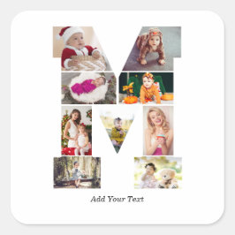 Adesivo Quadrado Black and White Letter M Photo Collage
