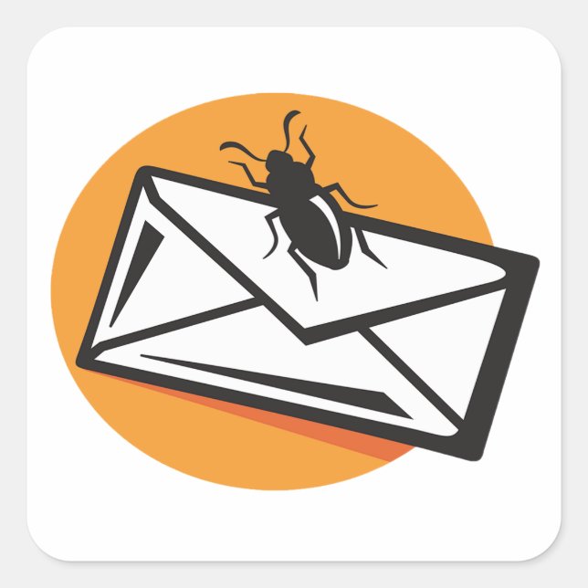 Adesivo Quadrado Black Beetle Insect on Envelope (Frente)