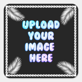 Adesivo Quadrado Black Classic Round Sticker with a Business Logo