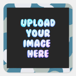 Adesivo Quadrado Black Classic Round Sticker with a Business Logo