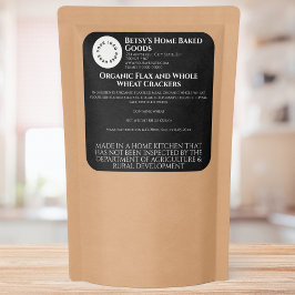 Adesivo Quadrado Black Cottage Food Product Label with Logo