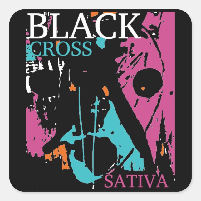Adesivo Quadrado Black Cross SATIVA (Frente)