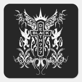 Adesivo Quadrado Black Death 777 - Cross