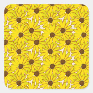 Adesivo Quadrado Black Eyed Susan